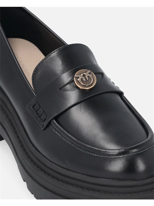 Mocassino in pelle con logo Love Birds Pinko PINKO CALZATURE | SD0403P001-Z99